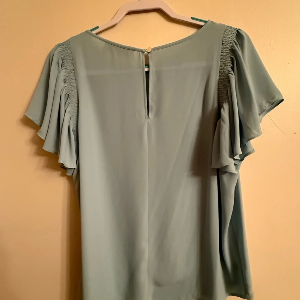 LOFT Ruffled Flutter Sleeve Blouse - Picture 4 of 4